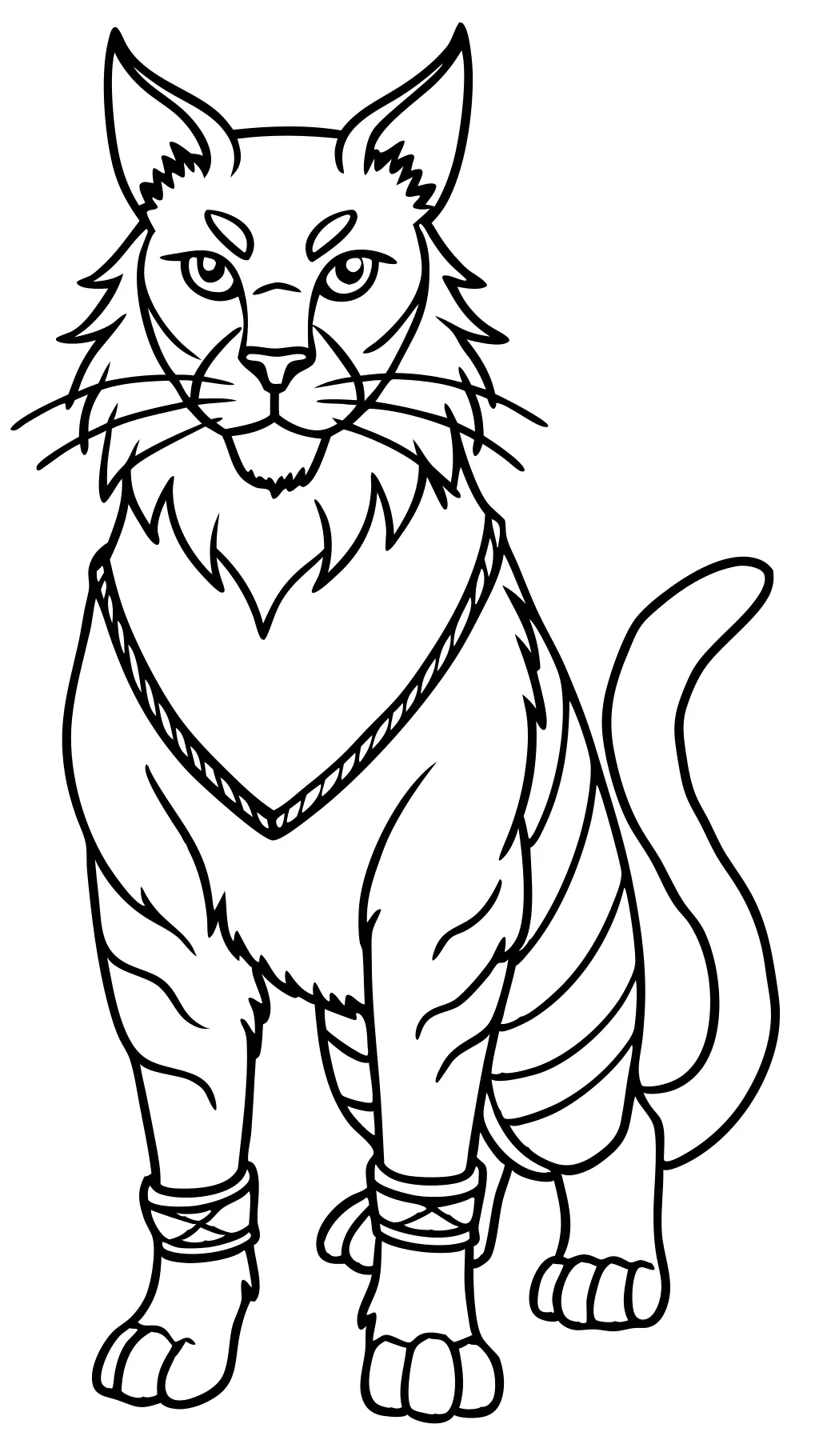 coloriages de chat guerrier